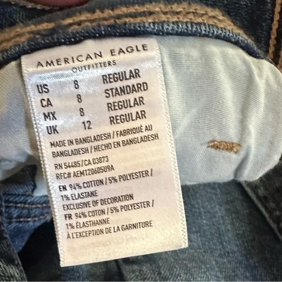 American Eagle Outfitters Women's Dark Blue Flare Jeans - Picture 9 of 12